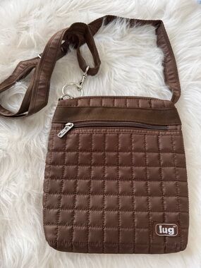 Lug Quilted Crossbody Travel Bag Brown